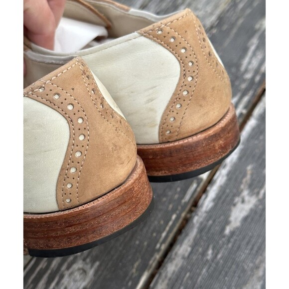 Cole Haan Saddle Shoes Made in USA Mens Size 10 D/B Leather Nubuck Tan - Picture 9 of 10